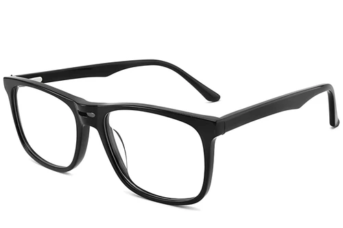 Aviator-Brille aus schwarzem Acetat #BS2012-0738