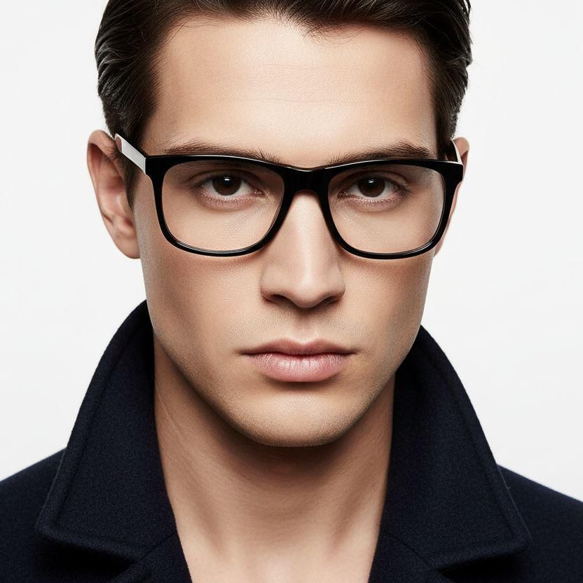 Aviator Black Acetate Glasses #BS2012-0738