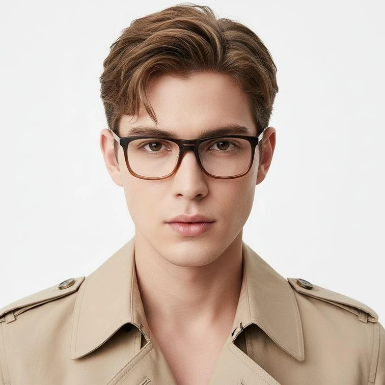 Lunettes aviateur en acétate marron #BS2012-0739