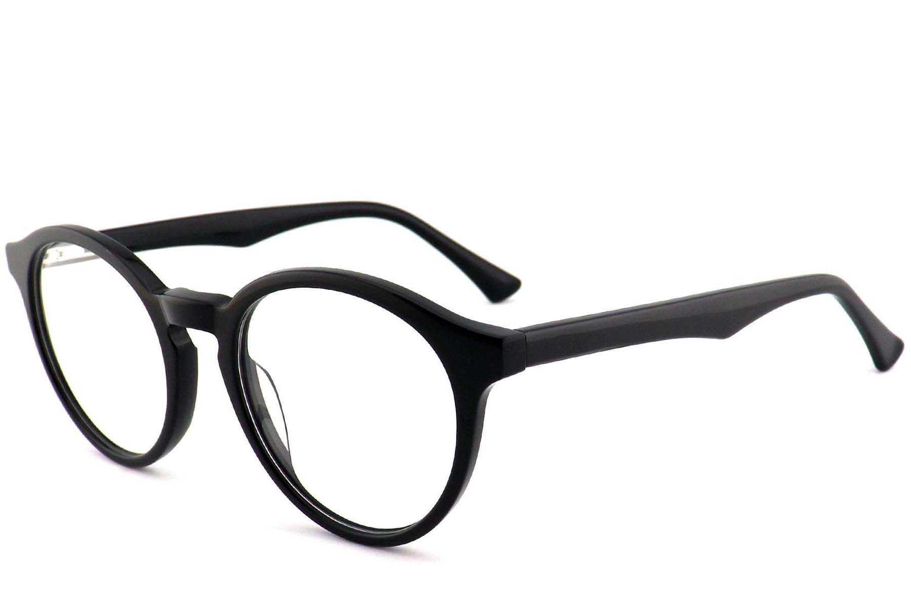 Oval Black Acetate Glasses #BS2012-0740