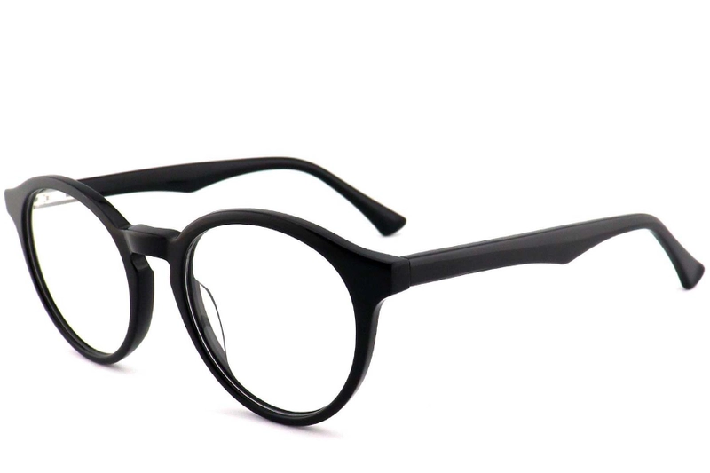 Ovale schwarze Acetatbrille #BS2012-0740
