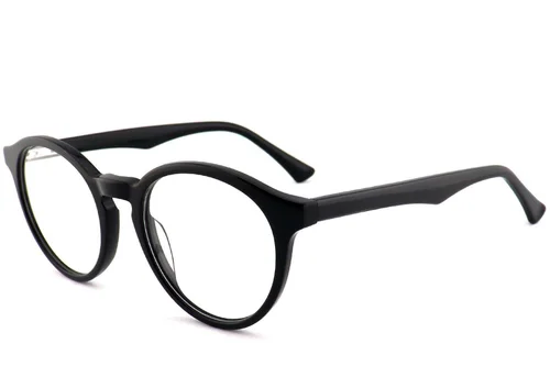 Lunettes ovales en acétate noir #BS2012-0740