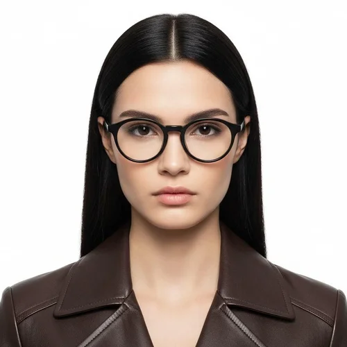 Lunettes ovales en acétate noir #BS2012-0740