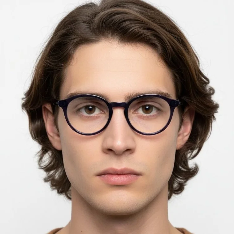 Lunettes ovales en acétate violet #BS2012-0742