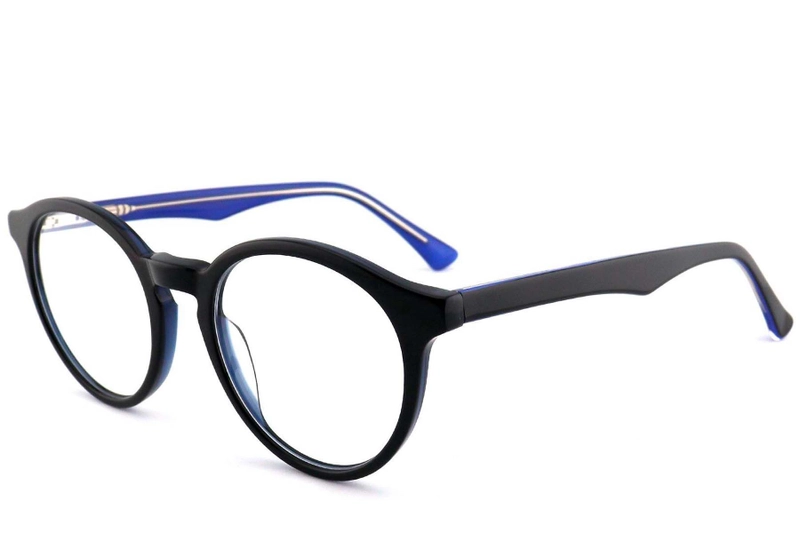 Ovale blaue Acetatbrille #BS2012-0743