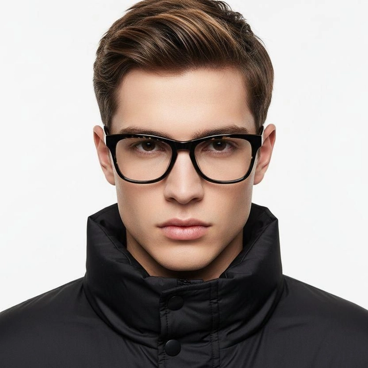 Occhiali in acetato nero con motivo a farfalla #BS2012-0755