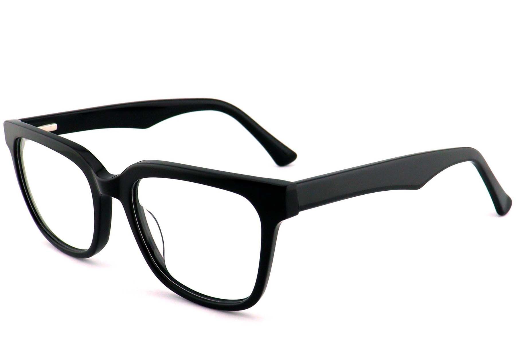 Rectangular Black Acetate Glasses #BS2012-0756
