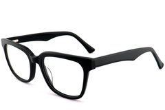 Lunettes rectangulaires en acétate noir #BS2012-0756