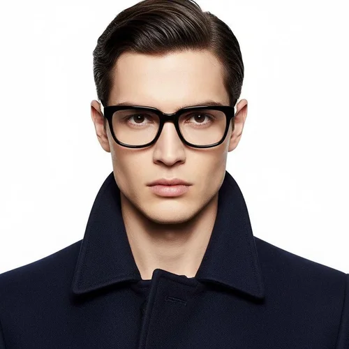 Lunettes rectangulaires en acétate gris #BS2012-0758