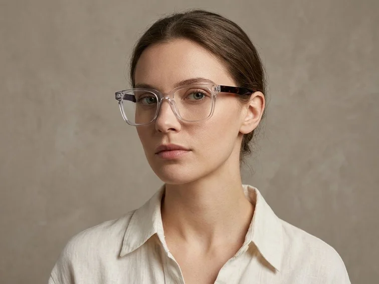 Rectangular Transparent Acetate Glasses #BS2012-0760