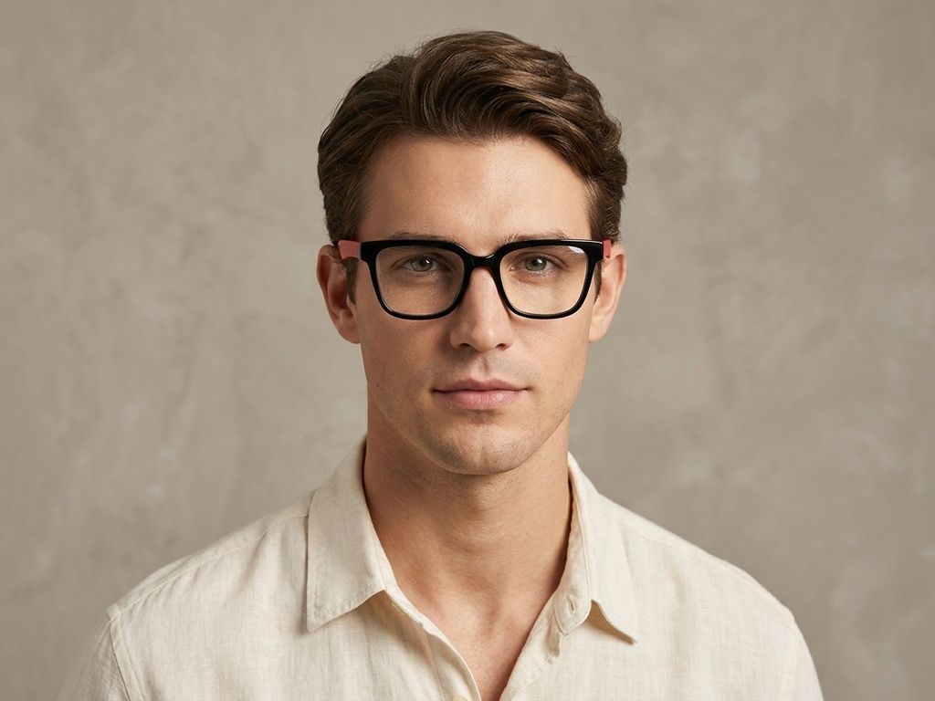 Rectangular Black Acetate Glasses #BS2012-0761