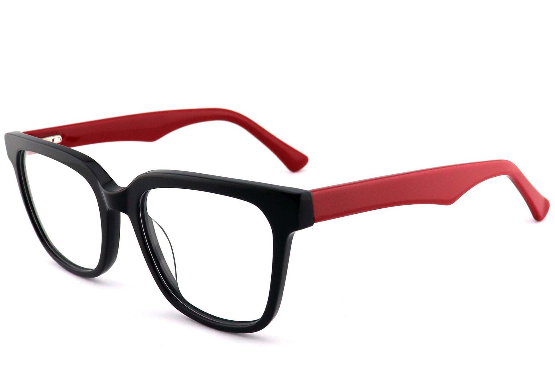 Rectangular Black Acetate Glasses #BS2012-0761