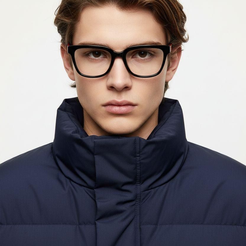 Gafas rectangulares de acetato negro #BS2012-0761