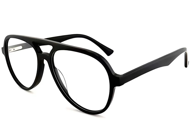 Gafas de aviador de acetato negro #BS2012-0762