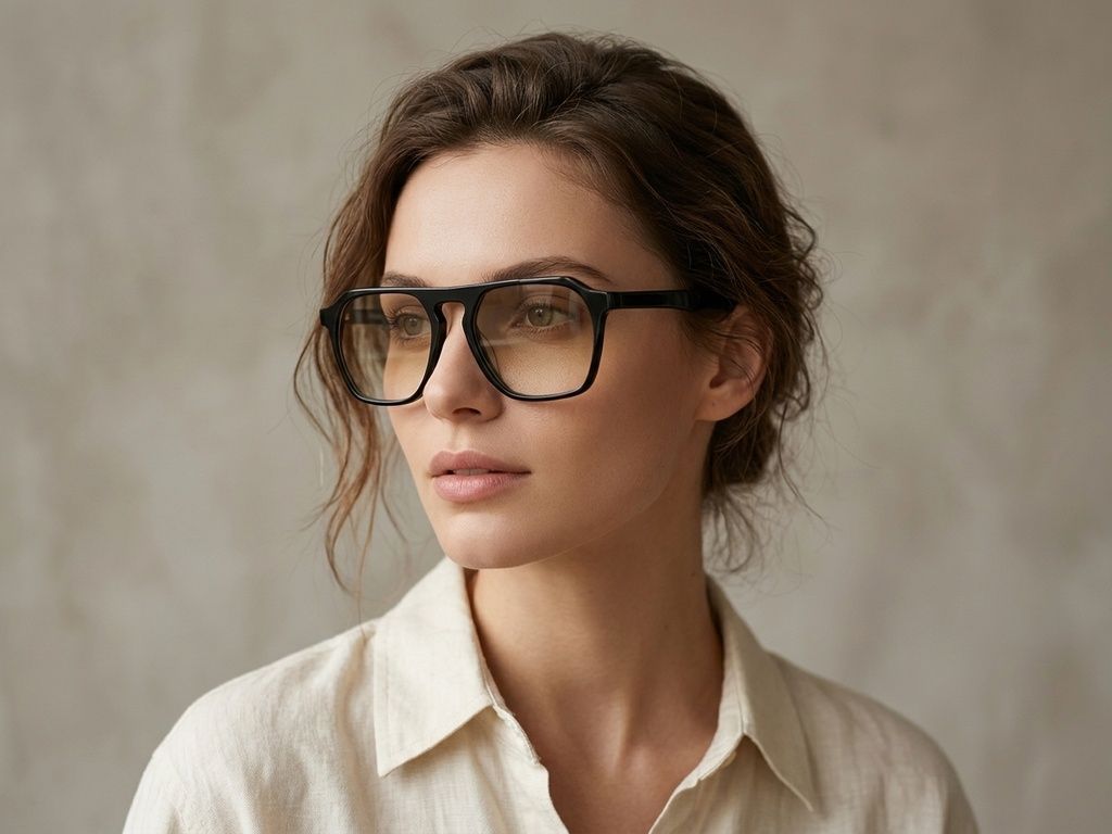 Aviator Black Acetate Glasses #BS2012-0763
