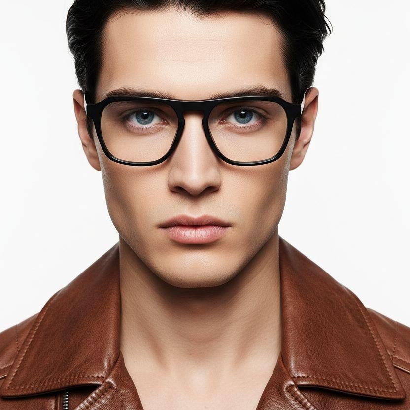 Aviator Black Acetate Glasses #BS2012-0763