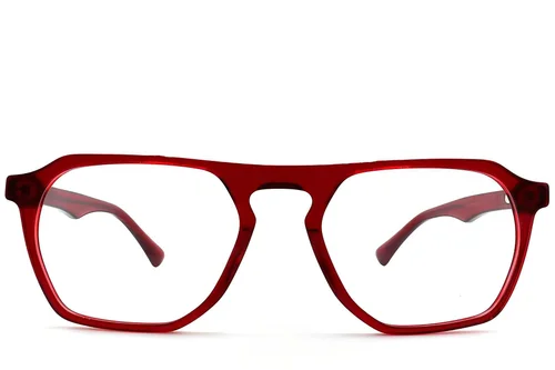 Lunettes aviateur en acétate rouge #BS2012-0764