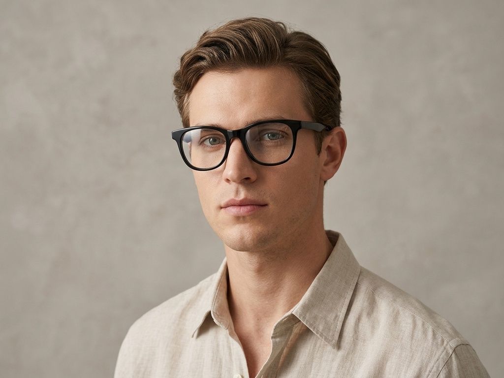 Oval Black Acetate Glasses #BS2012-0771