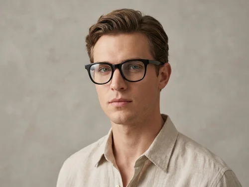 Lunettes ovales en acétate noir #BS2012-0771