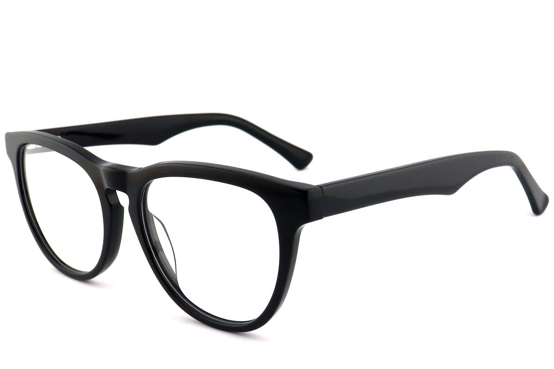 Oval Black Acetate Glasses #BS2012-0771