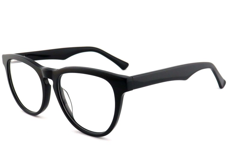 Lunettes ovales en acétate noir #BS2012-0771