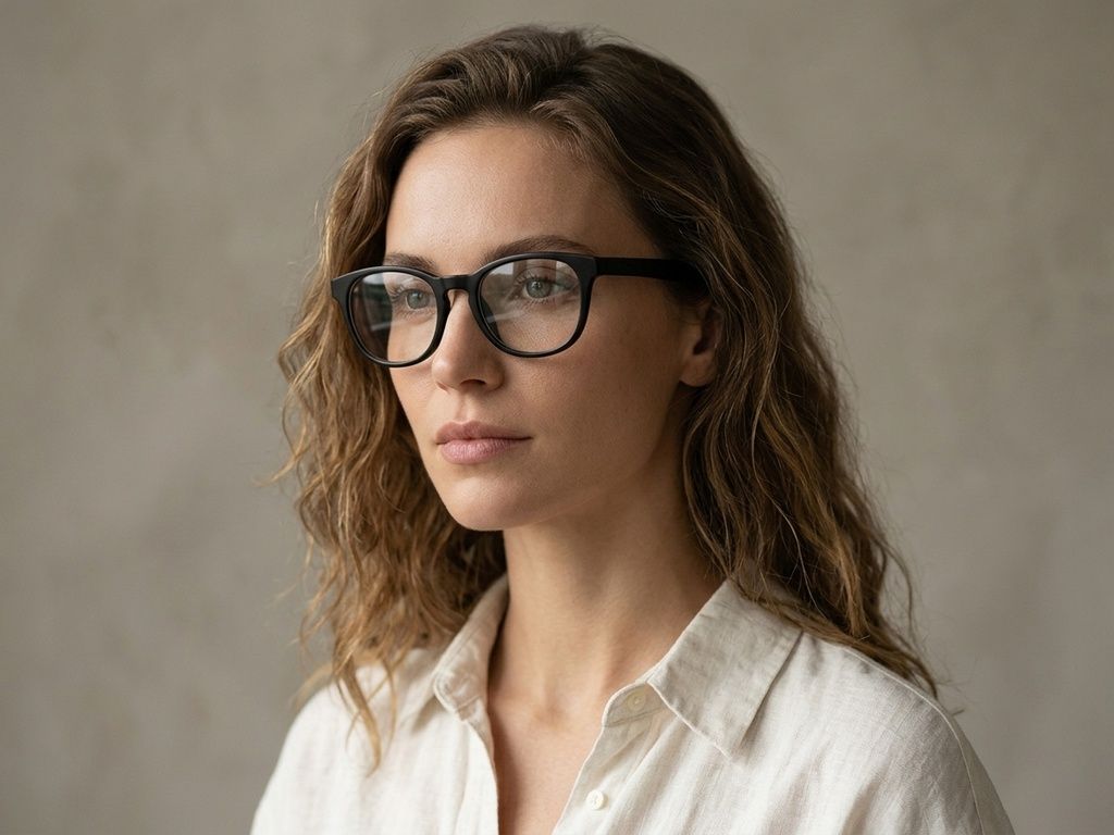 Oval Black Acetate Glasses #BS2012-0776
