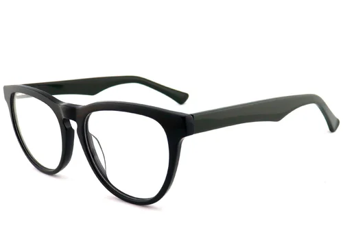 Lunettes ovales en acétate noir #BS2012-0776