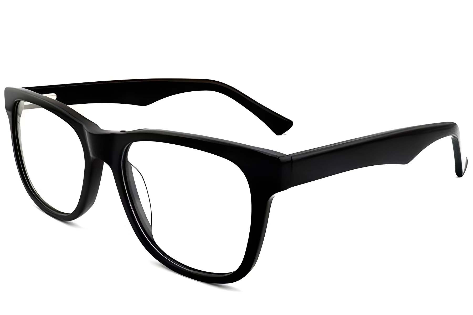 Rectangular Black Acetate Glasses #BS2012-0777