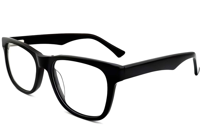 Rectangular Black Acetate Glasses #BS2012-0777