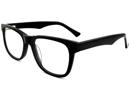 Rechteckige schwarze Acetatbrille #BS2012-0777