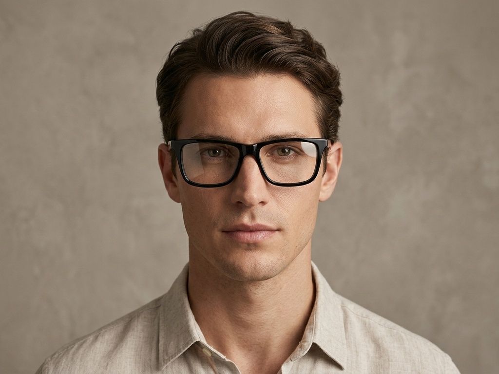 Rectangular Black Acetate Glasses #BS2012-0778
