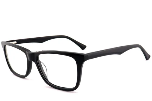 Lunettes rectangulaires en acétate noir #BS2012-0778