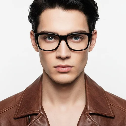 Lunettes rectangulaires en acétate noir #BS2012-0778
