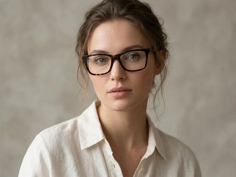 Rectangular Tortoiseshell Acetate Glasses #BS2012-0779