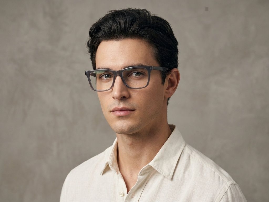 Gafas rectangulares de acetato gris #BS2012-0781