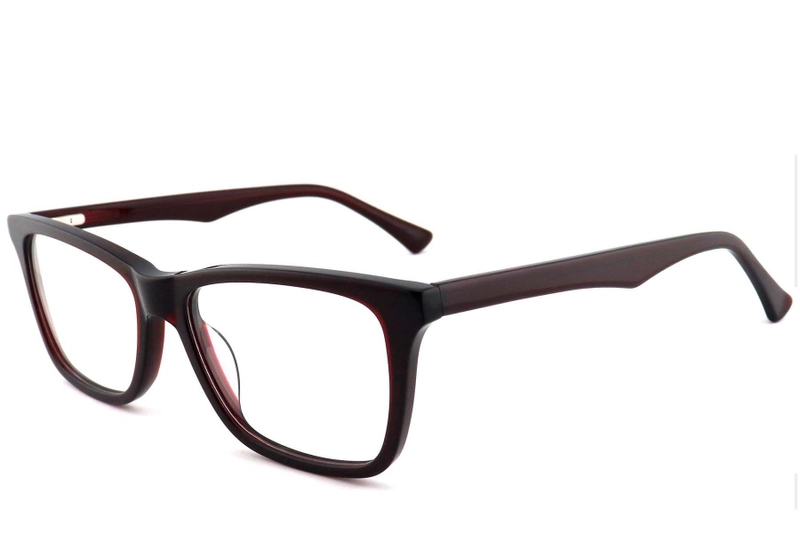Gafas rectangulares de acetato rojo #BS2012-0782