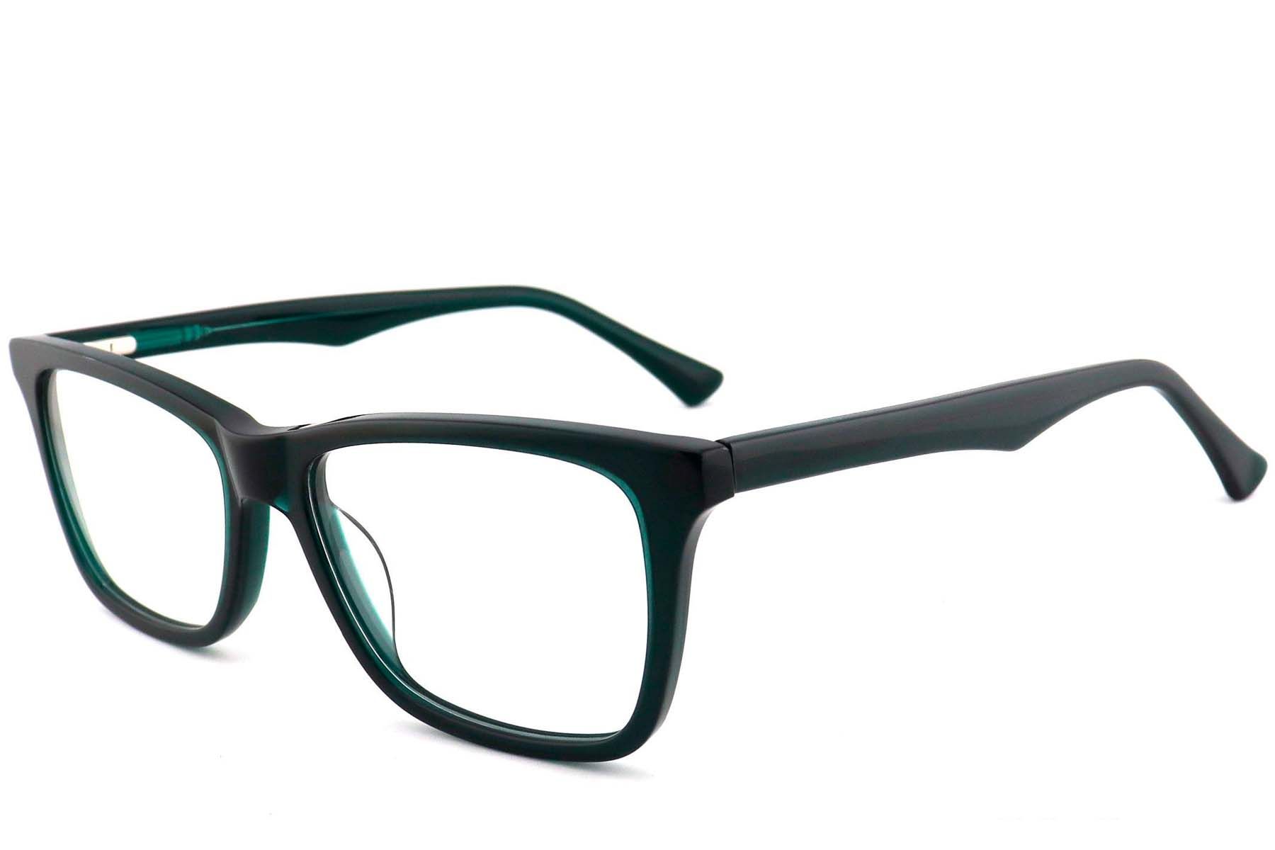 Gafas rectangulares de acetato verde #BS2012-0783