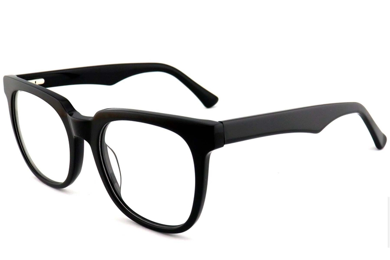 Rectangular Black Acetate Glasses #BS2012-0785