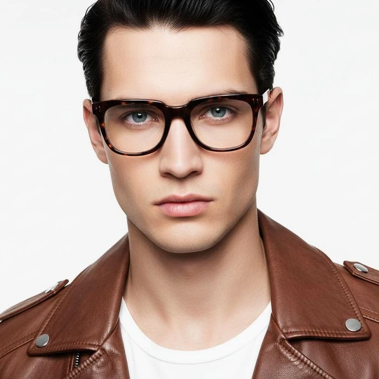 Gafas rectangulares de acetato de carey # BS2012-0786
