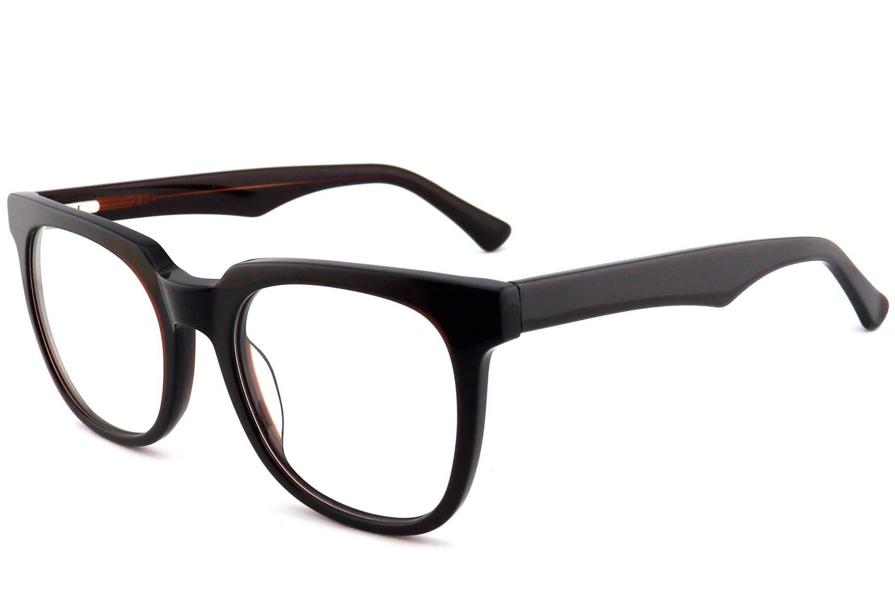 Rectangular Brown Acetate Glasses #BS2012-0787
