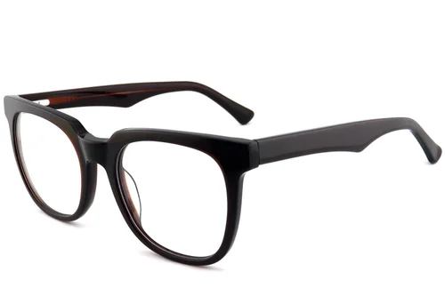 Lunettes rectangulaires en acétate brun #BS2012-0787