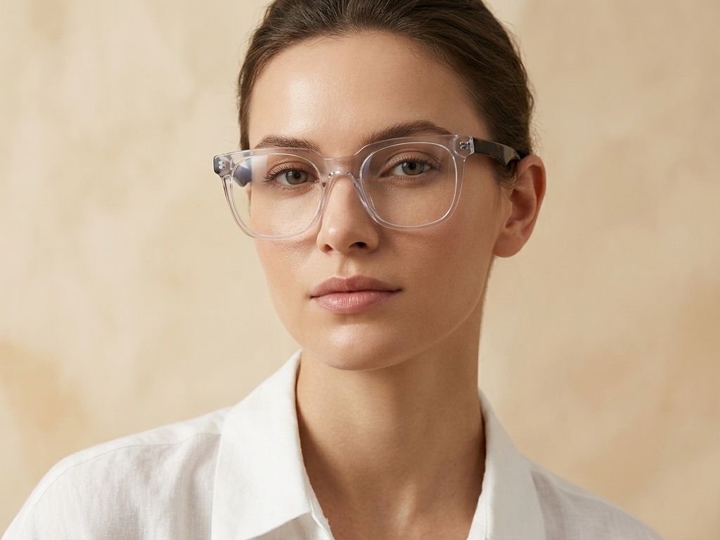 Verres rectangulaires en acétate transparent #BS2012-0789