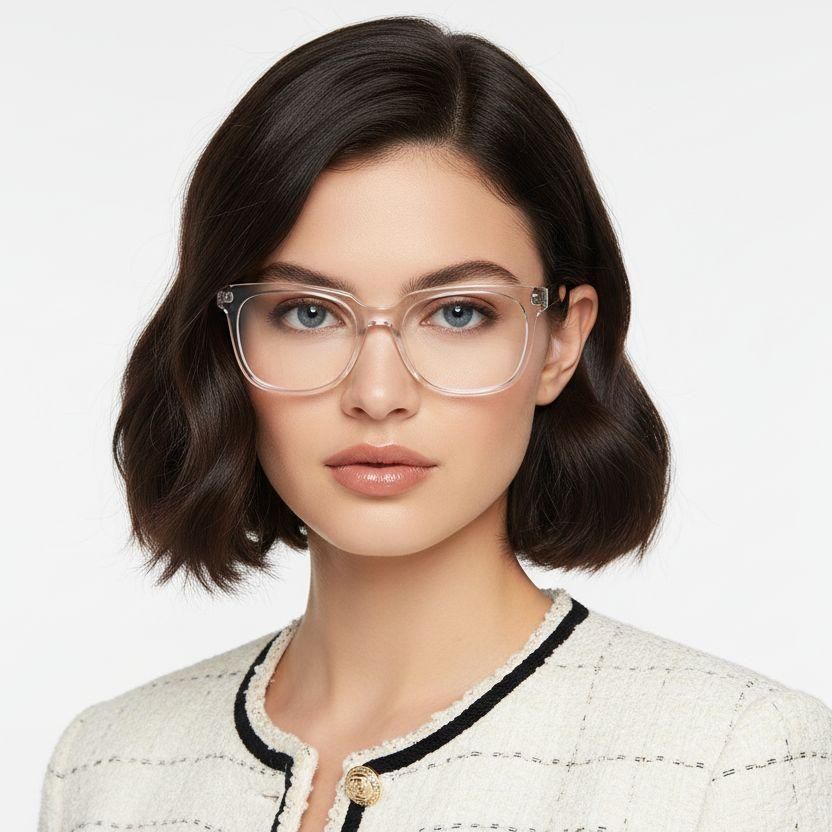 Rectangular Transparent Acetate Glasses #BS2012-0789