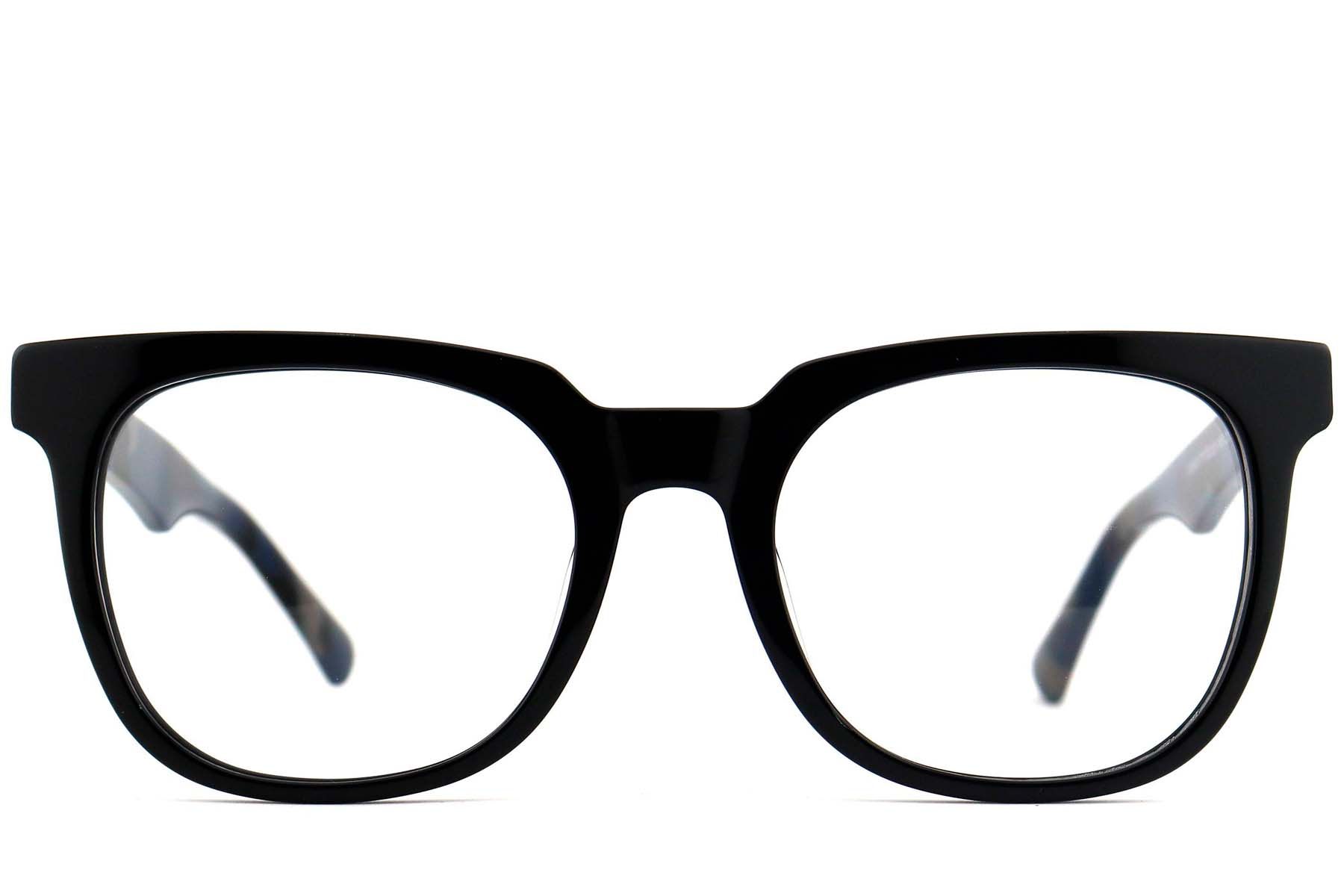 Rectangular Black Acetate Glasses #BS2012-0790