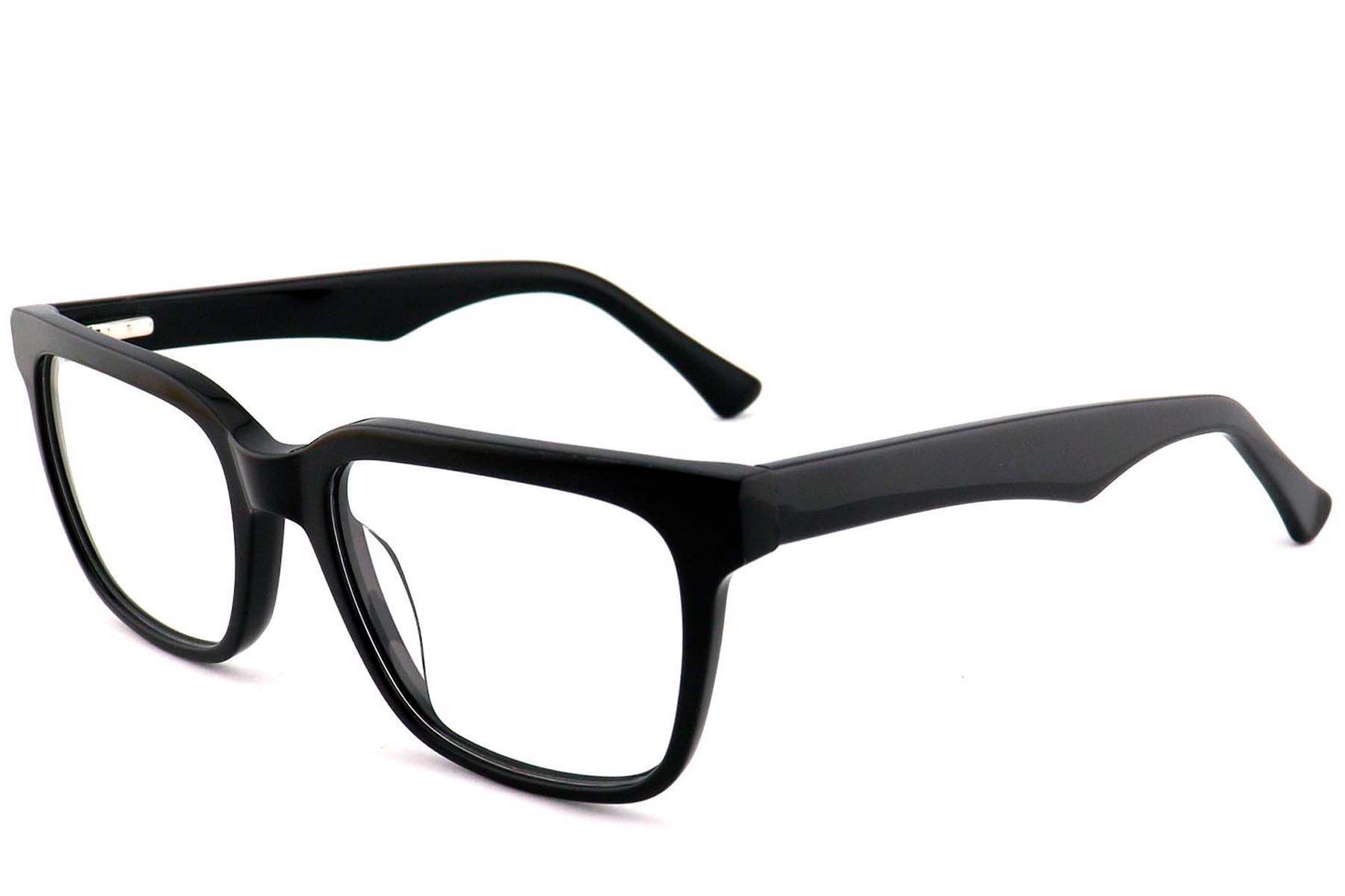 Rectangular Black Acetate Glasses #BS2012-0791