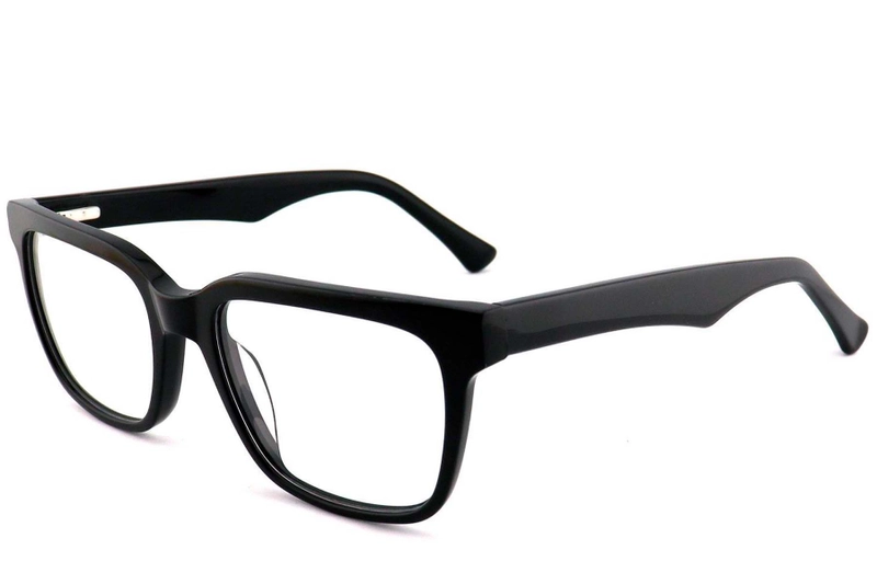 Rectangular Black Acetate Glasses #BS2012-0791
