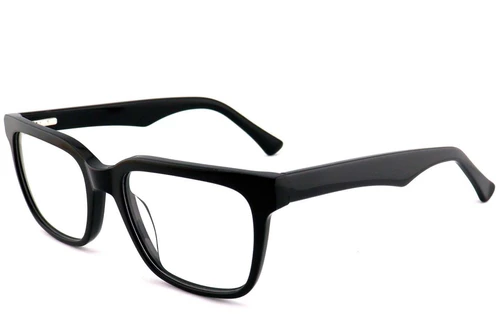 Rechteckige schwarze Acetatbrille #BS2012-0791