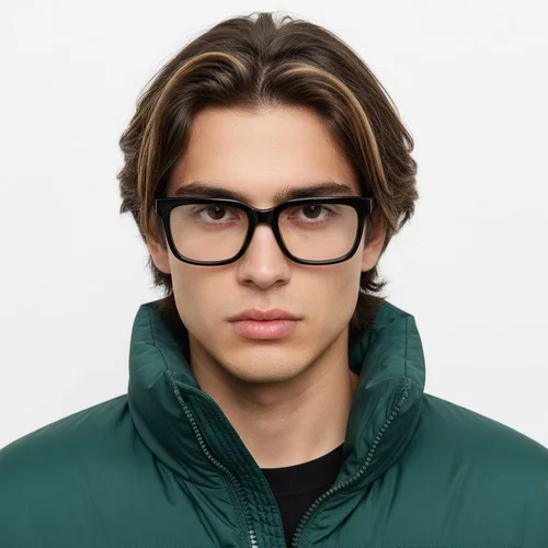 Lunettes rectangulaires en acétate noir #BS2012-0791