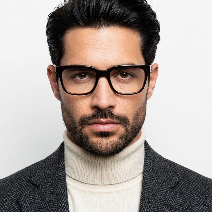 Rectangular Tortoiseshell Acetate Glasses #BS2012-0792