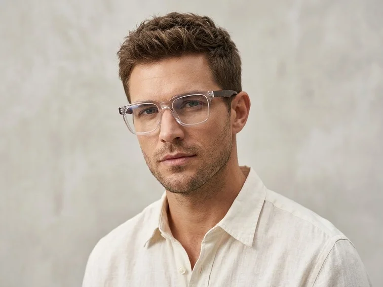 Rectangular Transparent Acetate Glasses #BS2012-0793